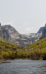 Preview wallpaper lake, mountains, slopes, nature