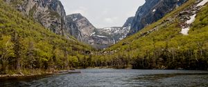 Preview wallpaper lake, mountains, slopes, nature