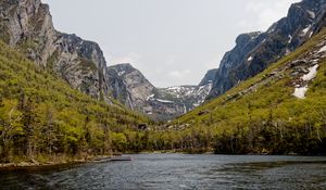Preview wallpaper lake, mountains, slopes, nature