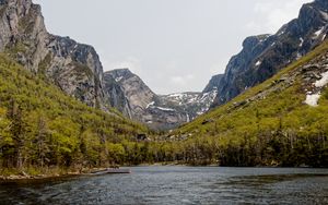 Preview wallpaper lake, mountains, slopes, nature