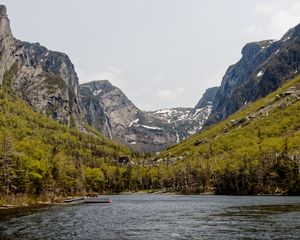 Preview wallpaper lake, mountains, slopes, nature