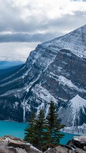 Preview wallpaper lake, mountains, snow, landscape, nature