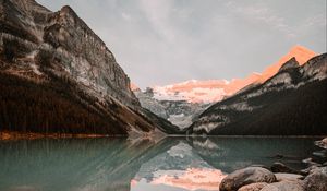 Preview wallpaper lake, mountains, stones, water, reflection