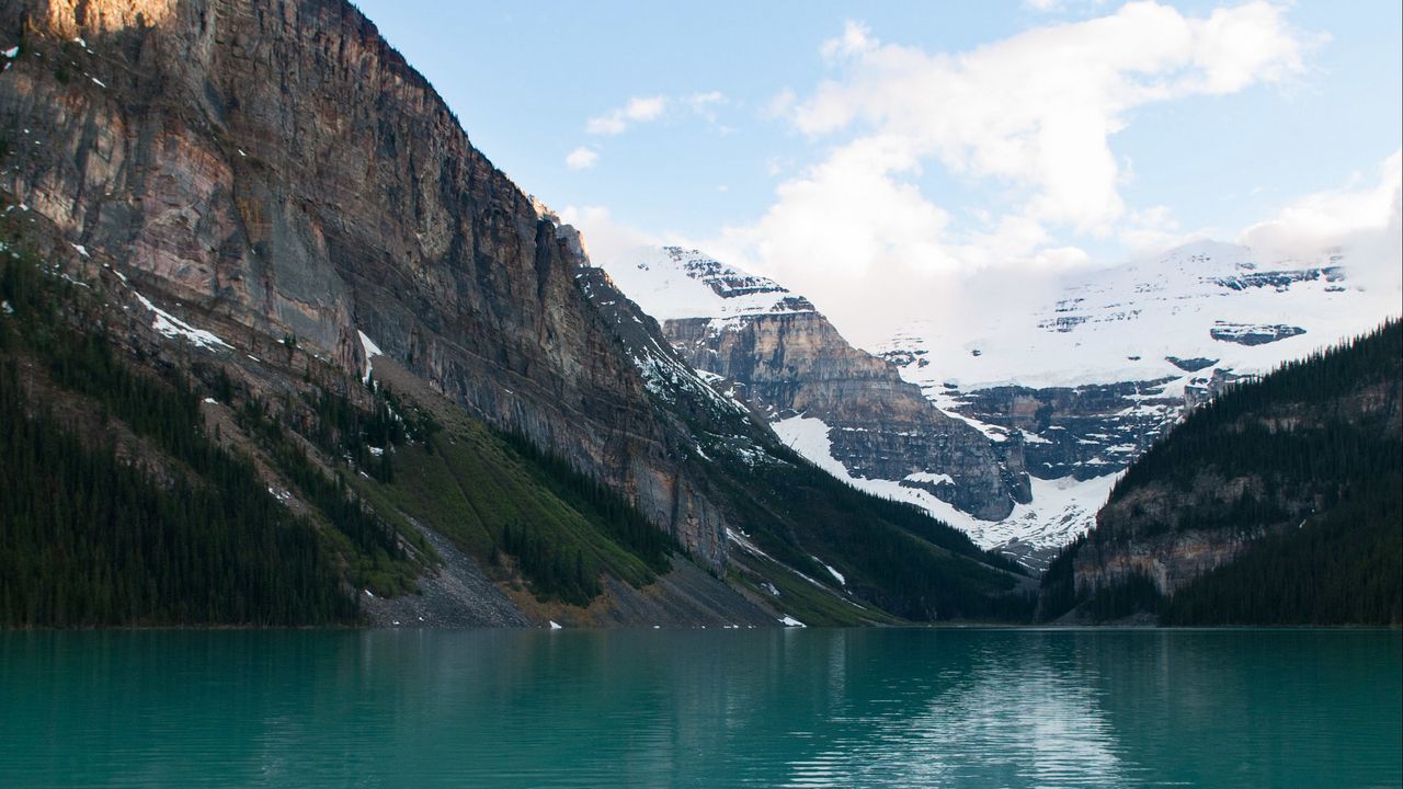 Wallpaper lake, mountains, stones, nature