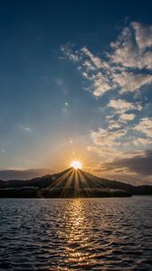 Preview wallpaper lake, mountains, sunset