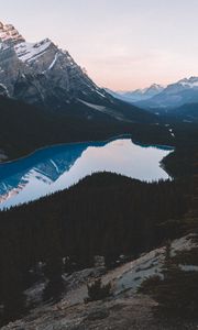 Preview wallpaper lake, mountains, trees, sky