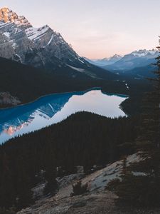 Preview wallpaper lake, mountains, trees, sky
