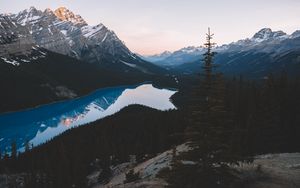 Preview wallpaper lake, mountains, trees, sky