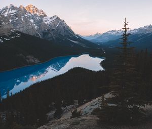 Preview wallpaper lake, mountains, trees, sky