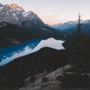 Preview wallpaper lake, mountains, trees, sky