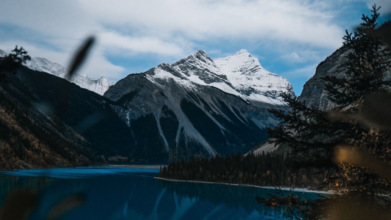 Wallpaper lake, mountains, trees, shore, landscape