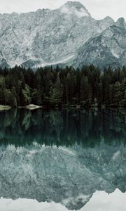 Preview wallpaper lake, mountains, trees, landscape, reflection
