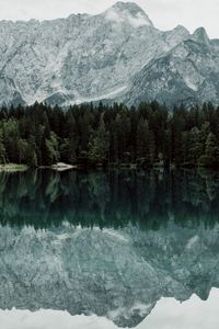 Preview wallpaper lake, mountains, trees, landscape, reflection