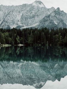 Preview wallpaper lake, mountains, trees, landscape, reflection
