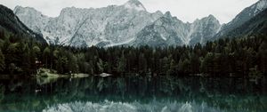 Preview wallpaper lake, mountains, trees, landscape, reflection