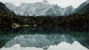 Preview wallpaper lake, mountains, trees, landscape, reflection