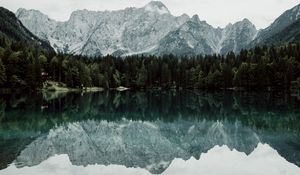 Preview wallpaper lake, mountains, trees, landscape, reflection