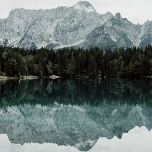 Preview wallpaper lake, mountains, trees, landscape, reflection