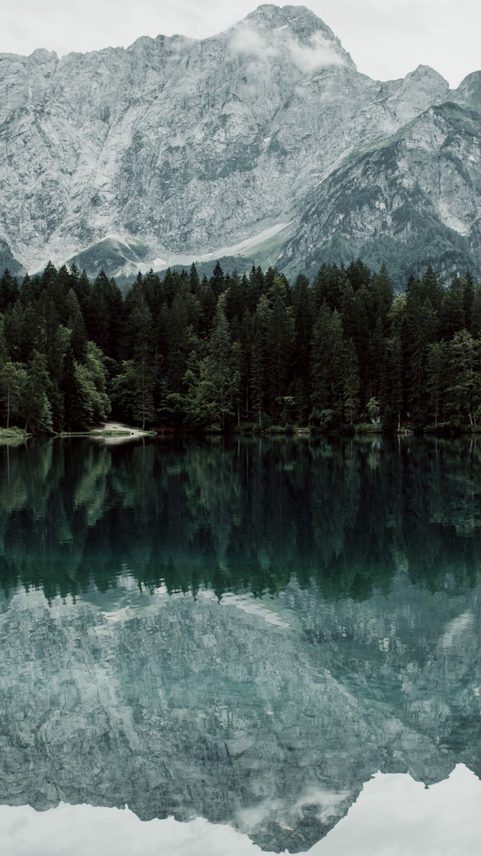 Download Wallpaper 938x1668 Lake, Mountains, Trees, Landscape