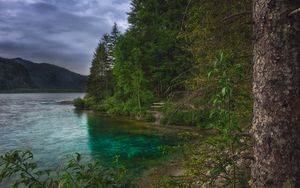 Preview wallpaper lake, mountains, trees, landscape