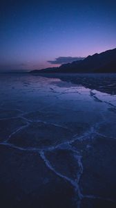 Preview wallpaper lake, mountains, twilight, starry sky, water, surface