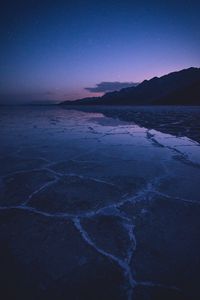 Preview wallpaper lake, mountains, twilight, starry sky, water, surface