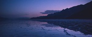 Preview wallpaper lake, mountains, twilight, starry sky, water, surface