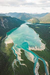 Preview wallpaper lake, mountains, valley, distance