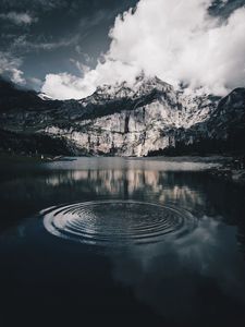 Preview wallpaper lake, mountains, water, oeschinensee, kandersteg, switzerland