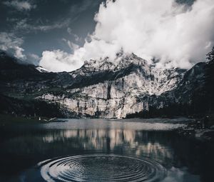 Preview wallpaper lake, mountains, water, oeschinensee, kandersteg, switzerland