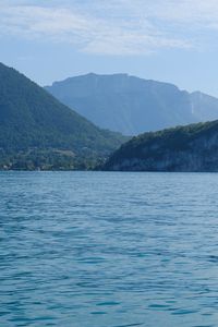 Preview wallpaper lake, mountains, water, fog, ripples