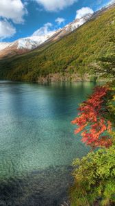 Preview wallpaper lake, mountains, water table, transparent