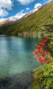 Preview wallpaper lake, mountains, water table, transparent