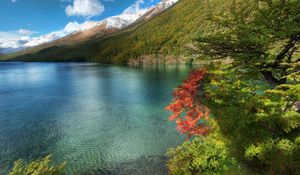 Preview wallpaper lake, mountains, water table, transparent