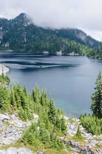 Preview wallpaper lake, nature, mountains, trees