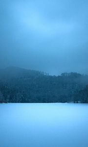 Preview wallpaper lake, night, frozen, surface, ice, blue