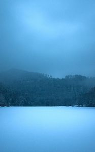 Preview wallpaper lake, night, frozen, surface, ice, blue