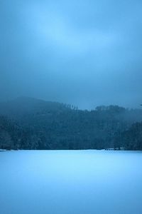 Preview wallpaper lake, night, frozen, surface, ice, blue