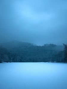 Preview wallpaper lake, night, frozen, surface, ice, blue