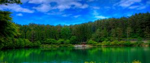 Preview wallpaper lake, picturesque, colors, green