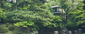 Preview wallpaper lake, pond, japan, building