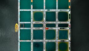 Preview wallpaper lake, pool, aerial view, boat, water