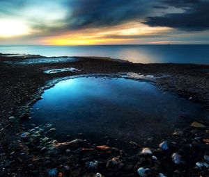 Preview wallpaper lake, pool, gloomy, stones