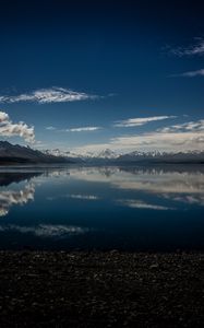 Preview wallpaper lake pukaki, mountains, skyline, new zealand