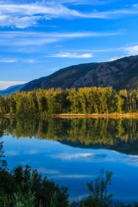 Preview wallpaper lake, reflection, mountains, trees, landscape, nature