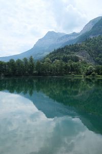 Preview wallpaper lake, reflection, trees, mountains