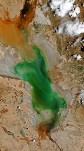 Preview wallpaper lake, relief, surface, aerial view, nature