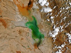 Preview wallpaper lake, relief, surface, aerial view, nature
