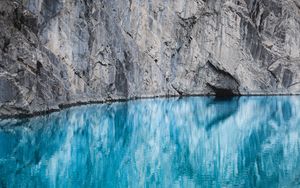 Preview wallpaper lake, rock, cliff, water, mountain