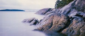 Preview wallpaper lake, rocks, shore, water, island